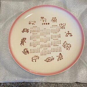 Vintage 1960 Zodiac Calendar plate.